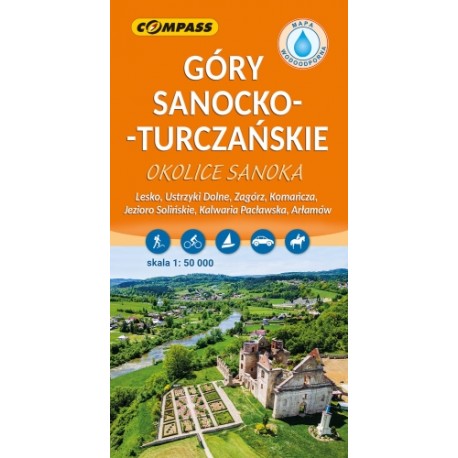 Góry Sanocko-Turczańskie. Okolice Sanoka mapa laminowana skala 1 : 50 000 motyleksiazkowe.pl