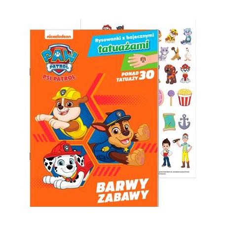 Psi Patrol. Rysowanki z bajecznymi tatuażami część 2. Barwy zabawy motyleksiazkowe.pl