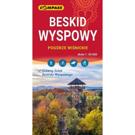 Beskid Wyspowy Pogórze Wiśnickie mapa skala 1 : 50 000 motyleksiazkowe.pl