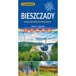 Bieszczady mapa atrakcji turystycznych skala 1 : 100 000 motyleksiazkowe.pl