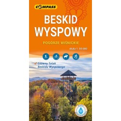 Beskid Wyspowy Pogórze Wiśnickie mapa laminowana skala 1 : 50 000 motyleksiazkowe.pl