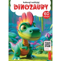 Dinozaury - kolorowanka z kodem QR Monika Matusiak motyleksiazkowe.pl