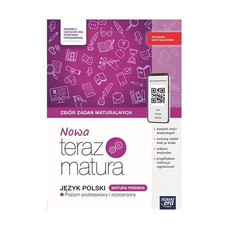 Nowa Teraz matura 2026 Język polski Zbiór zadań matutalnych Poziom podstawowy i rozszerzony motyleksiazkowe.pl
