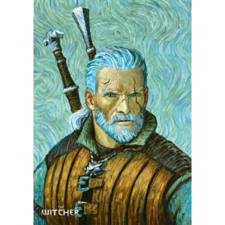 Puzzle The Witcher Geralt & Vincent Van Gogh (1000 elementów) praca zbiorowa motyleksiazkowe.pl