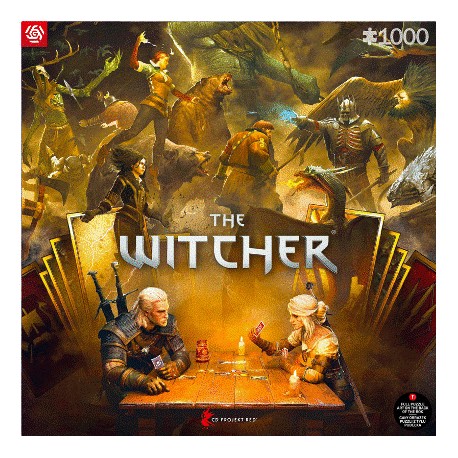 Gaming Puzzle: The Witcher (Wiedźmin) Playing Gwent (1000 elementów) Good Loot motyleksiazkowe.pl