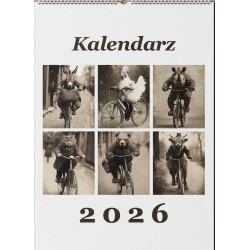 Kalendarz zwierzęta na rowerze 2026 motyleksiazkowe.pl