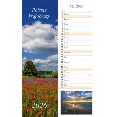 Kalendarz 2026 paskowy Polskie krajobrazy (13 plansz) motyleksiazkowe.pl
