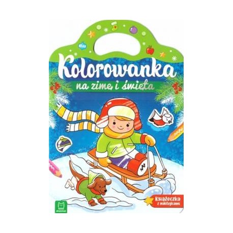 Kolorowanka na zimę i święta. Książeczka z naklejkami motyleksiazkowe.pl