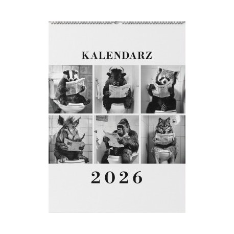 Kalendarz 2026 Zabawne zwierzęta motyleksiazkowe.pl