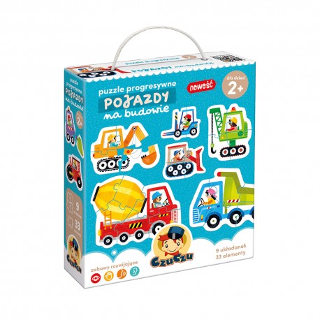 Puzzle progresywne Pojazdy na budowie Czuczu motyleksiazkowe.pl