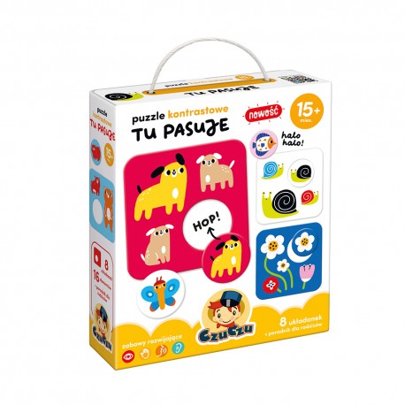Puzzle kontrastowe Tu pasuje CzuCzu motyleksiazkowe.pl