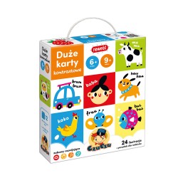 Duże karty kontrastowe dla dzieci 6 i 9 mies.+