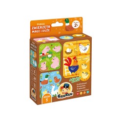 Puzzle Zwierzęta małe i duże dla dzieci: 2+