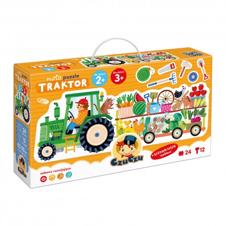 Moto puzzle Traktor dla dzieci: 2+, 3+ CzuCzu motyleksiazkowe.pl