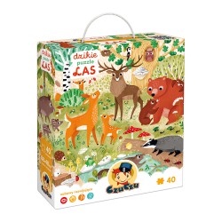 Dzikie puzzle Las dla dzieci: 3+ Praca Zbiorowa motyleksiazkowe.pl