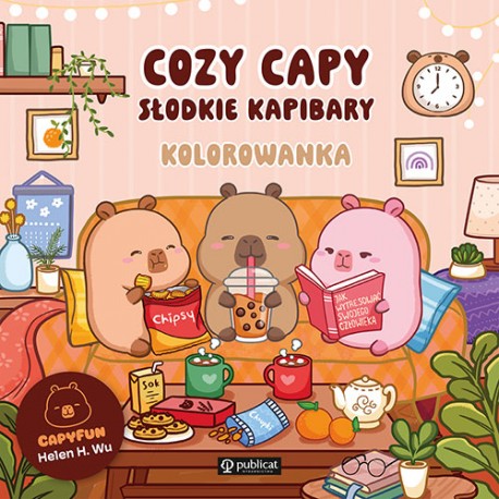 Cozy Capy. Słodkie kapibary. Kolorowanka Helen H. Wu motyleksiazkowe.pl