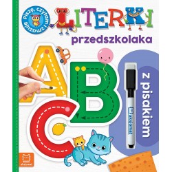 A, B, C. Literki przedszkolaka z pisakiem. Piszę, czytam i zmazuję