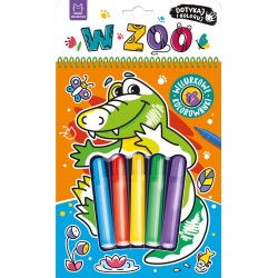 Dotykaj i koloruj! W zoo. Welurkowe kolorowanki