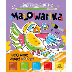 Farbki i pędzelek. Malowanka. Użyj wody, zbudź kolory! W zoo