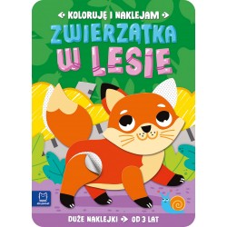 Koloruję i naklejam. Zwierzątka w lesie. Duże naklejki od 3 lat