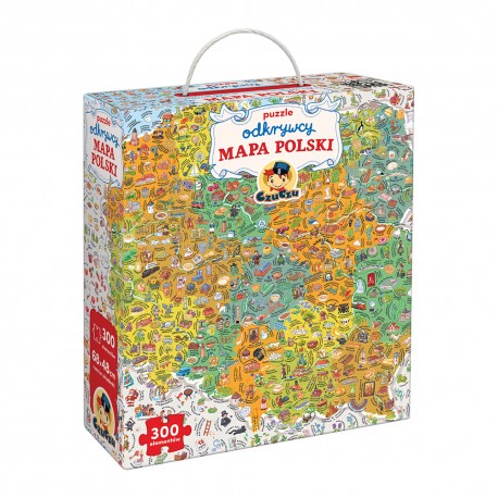 CzuCzu Puzzle odkrywcy Mapa Polski 300 el. Praca zbiorowa motyleksiazkowe.pl