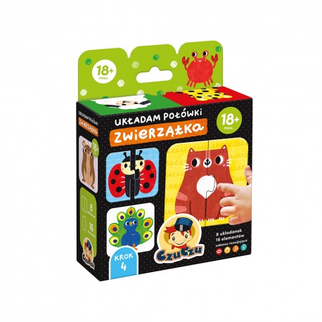 CzuCzu Układam połówki Zwierzątka 18m+ CzuCzu motyleksiazkowe.pl