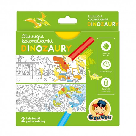 CzuCzu Dłuuugie kolorowanki Dinozaury Praca zabiorowa motyleksiazkowe.pl