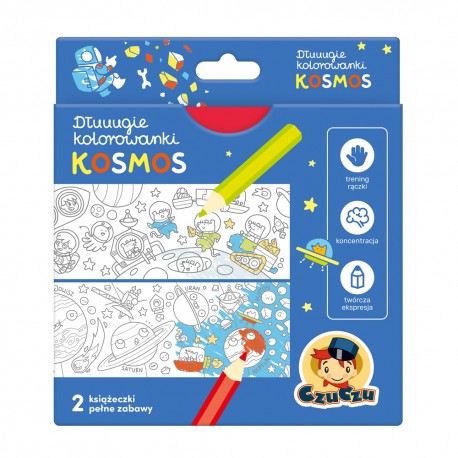 CzuCzu Dłuuugie kolorowanki Kosmos Praca zbiorowa motyleksiazkowe.pl