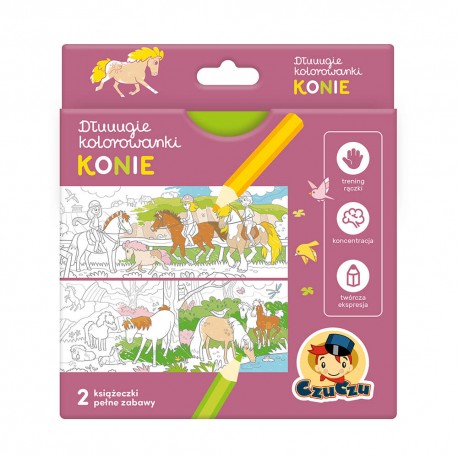 CzuCzu Dłuuugie kolorowanki Konie Praca zabiorowa motyleksiazkowe.pl