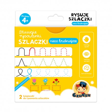 CzuCzu Dłuuugie rysowanki Rysuję szlaczki nieco trudniejsze Praca zbiorowa motyleksiazkowe.pl