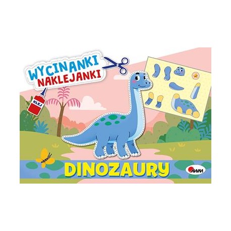 Dinozaury. Wycinanki naklejanki motyleksiazkowe.pl