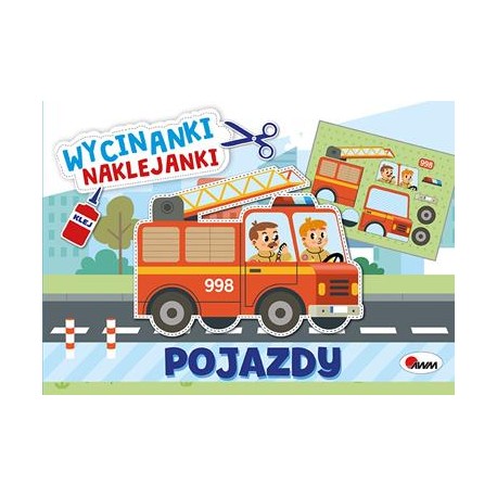 Pojazdy. Wycinanki naklejanki motyleksiazkowe.pl