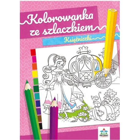 Kolorowanka ze szlaczkiem Księżniczki motyleksiazkowe.pl