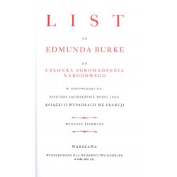 List od Edmunda Burke do członka Zgromadzenia Narodowego w odpowiedzi na niektóre zastrzeżenia wobec jego książki