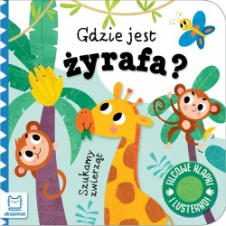 Szukamy zwierząt. Gdzie jest żyrafa? Filcowe klapki i lusterko