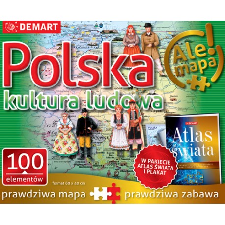 Puzzle: Polska-kultura ludowa+atlas Praca zbiorowa motyleksiazkowe.pl