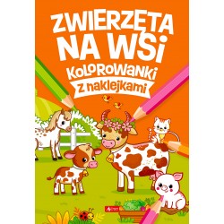 Zwierzęta na wsi kolorowanki z naklejkami