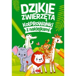 Dzikie zwierzęta kolorowanki z naklejkami