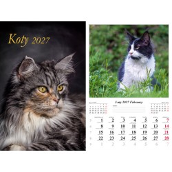 Kalendarz dwustronny 2027 - Koty