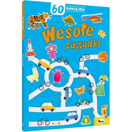 60 NAKLEJEK WESOŁE ZAGADKI KSIĄŻKA Z ZADANIAMI motyleksiazkowe.pl